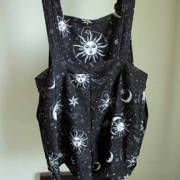 Blackmilk Moon and Sun Black Short Overalls Large - Picture 7 of 7